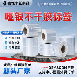 厂家直发哑银PET不干胶标签纸防油防刮贴纸亚银条码打印纸撕不烂