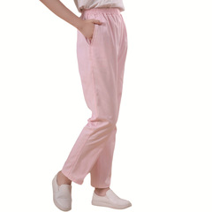 Nurse Pants White Summer Nurse Pants Powder Blue Green Elastic Waist Work Pants Nurse Uniform Plus Size Doctor Pants