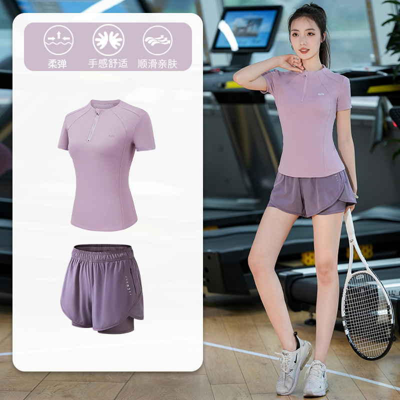 スポーツ上着女性夏速乾プロマラソン朝走スポーツスーツファッション半ファスナーネット赤トレーニング服|undefined