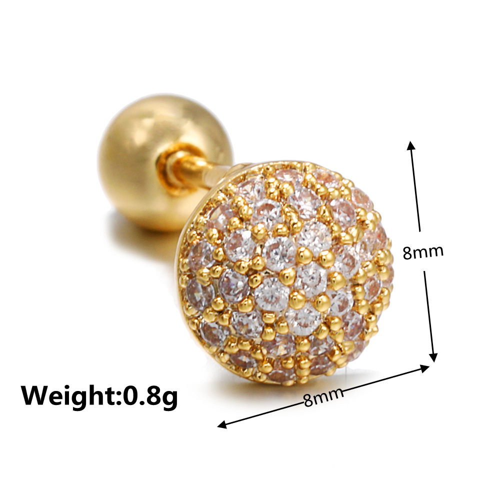 Geometric Semi-circular Ball Ear Bone Studs Piercing Small Earrings display picture 8