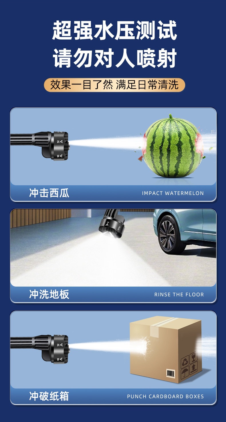 Deli Wireless Car Washing Machine High-Pressure Water Gun for Home and Car Cleaning Lithium Battery Rechargeable Booster Water Gun