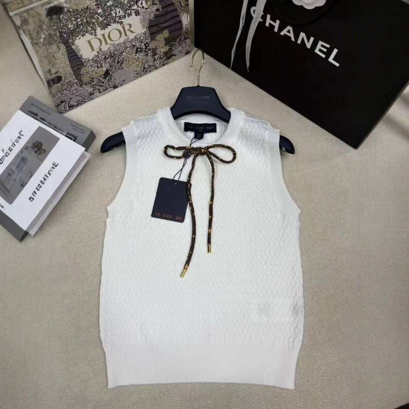 Nanyou's New L-Style Tie-Neck Knit Vest, Fashionable High-Quality Luxury Women's Clothing, Versatile High-End Version