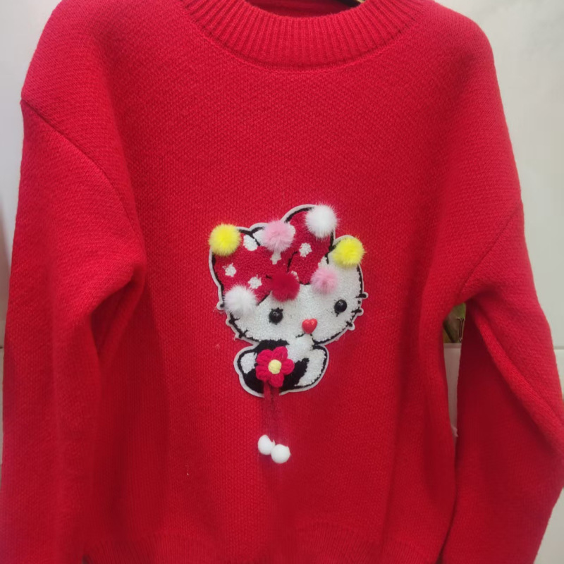 New Winter Style Cute Jacquard Pattern Pullover Knit Sweater for Women, Fashionable and Age-Reducing Sweater for New Year and Christmas New Winter Style Cute Jacquard Pattern Pullover Knit Sweater for Women, Fashionable and Age-Reducing Sweater for New Year and Christmas
