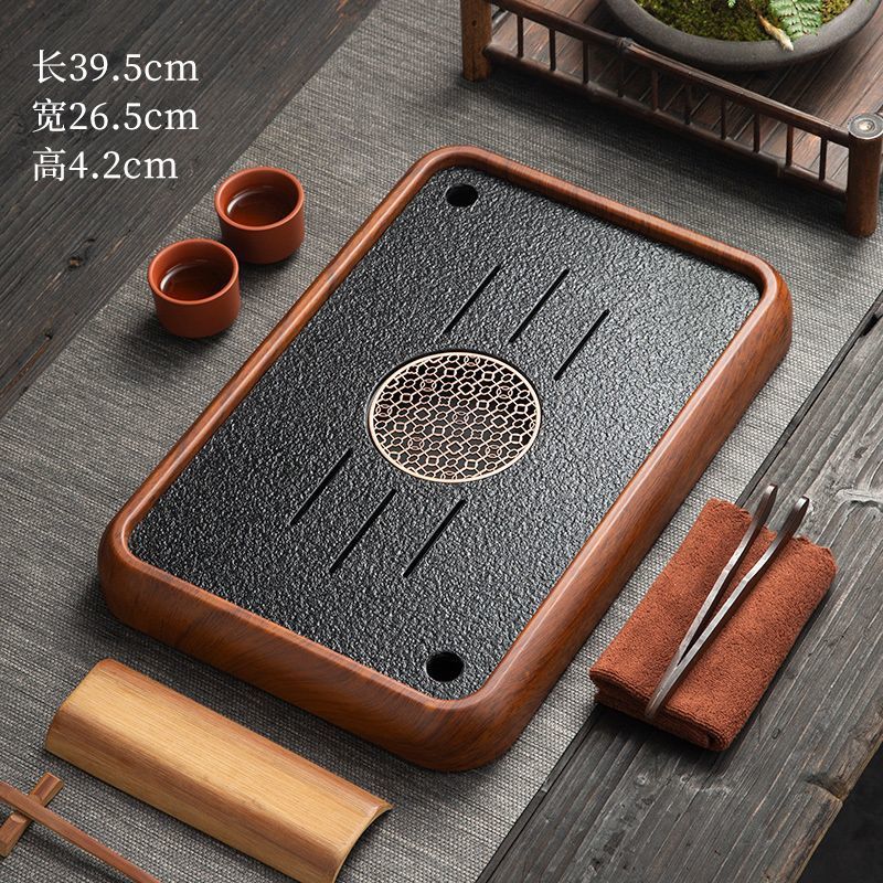 2025 nuevo estilo imitación Wujinishi bandeja de té mesa de té juego de té pequeño bandeja de drenaje mesa de burbujas secas bandeja de té para el hogar