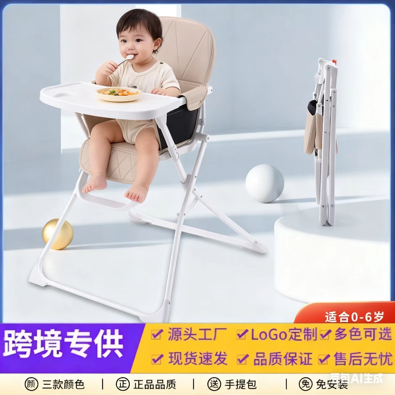 Multifunctional Kidsren's Dining Chair That Does Not Take up Space. Super Easy-To-Use Baby Dining Table and Chairs