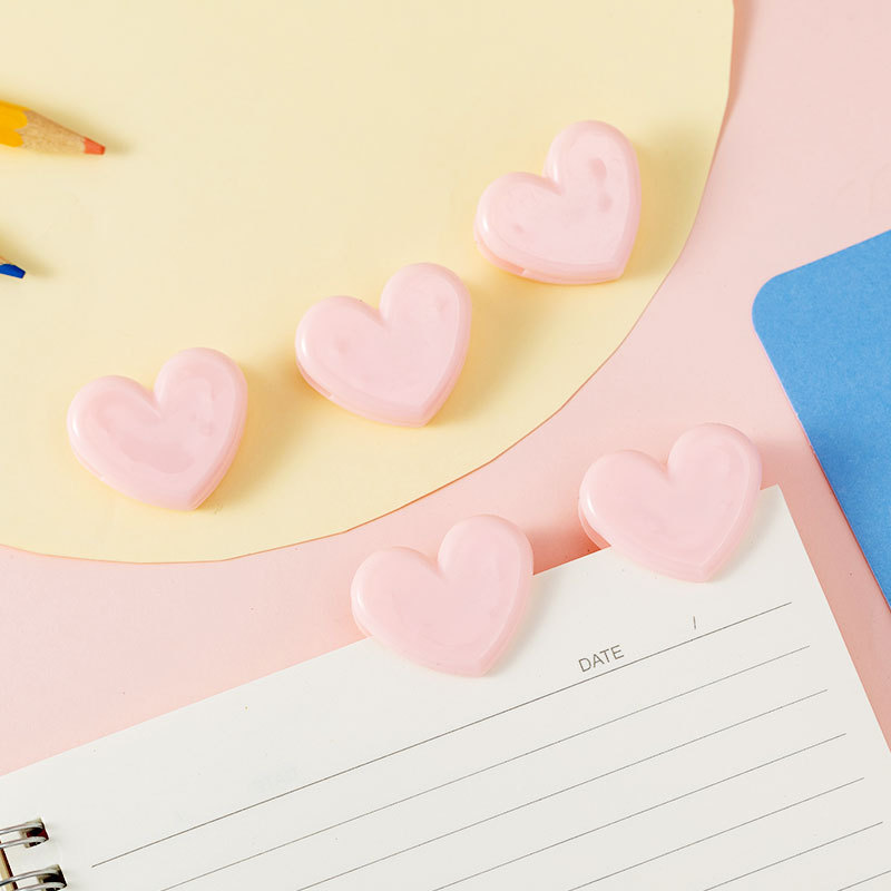 Clip de amor transparente Clip de sellado de bocadillos de niña rosa Mini carpeta de fotos decorativa linda carpeta de aprendizaje