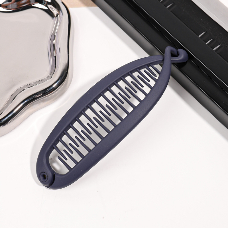 韓国風のシンプルで絶妙なバナナクリップコームガールハイポニーテールクリップヘアアクセサリーエレガントなオーバルヘアアクセサリーツイストクリップ|undefined