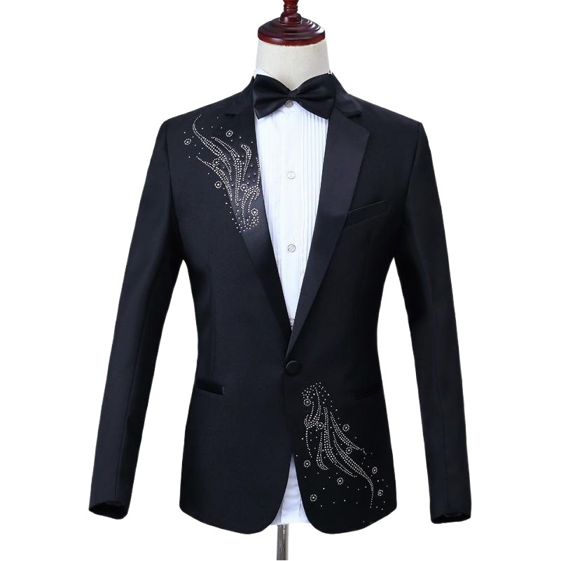 新作のスパンコール演出服舞台修身スーツセット男性司会者歌手大合唱衣装年会ドレス