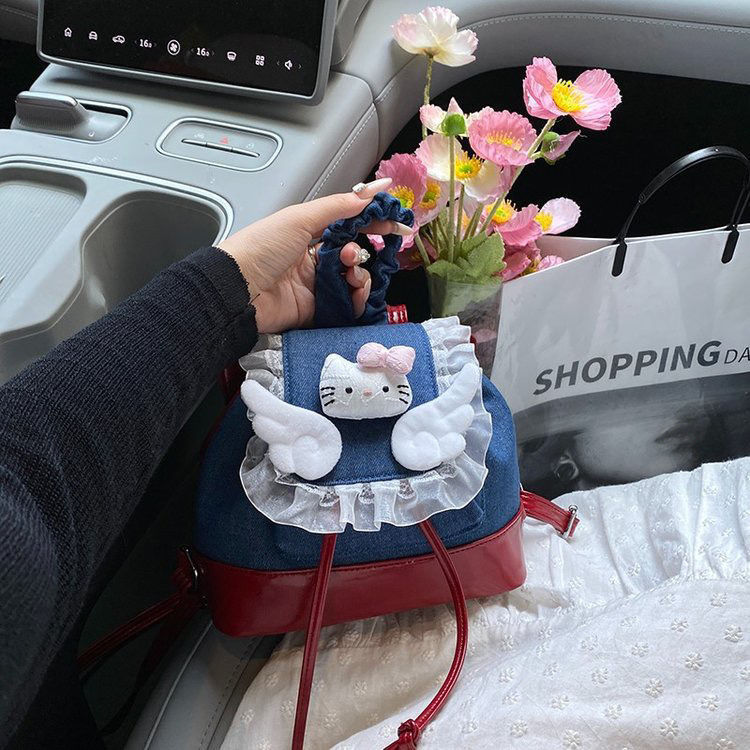 时尚卡通可爱Hellokitty迷你包包女2025新款高颜值超火百搭双肩包|undefined
