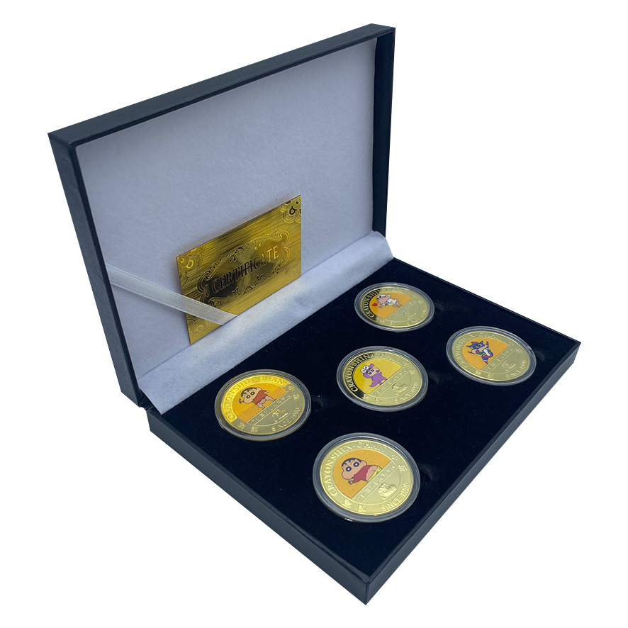 Lápiz de animación pequeño nuevo alrededor de doce monedas conmemorativas de pintura metálica coleccionable insignia puede ser aprobado