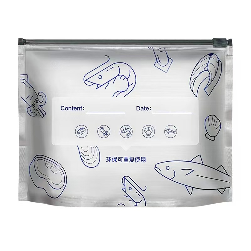 Bolsa de aluminio protegida contra la luz, refrigerador de frutas y verduras de grado alimenticio, bolsa de sellado con cremallera de bloqueo deslizante gruesa