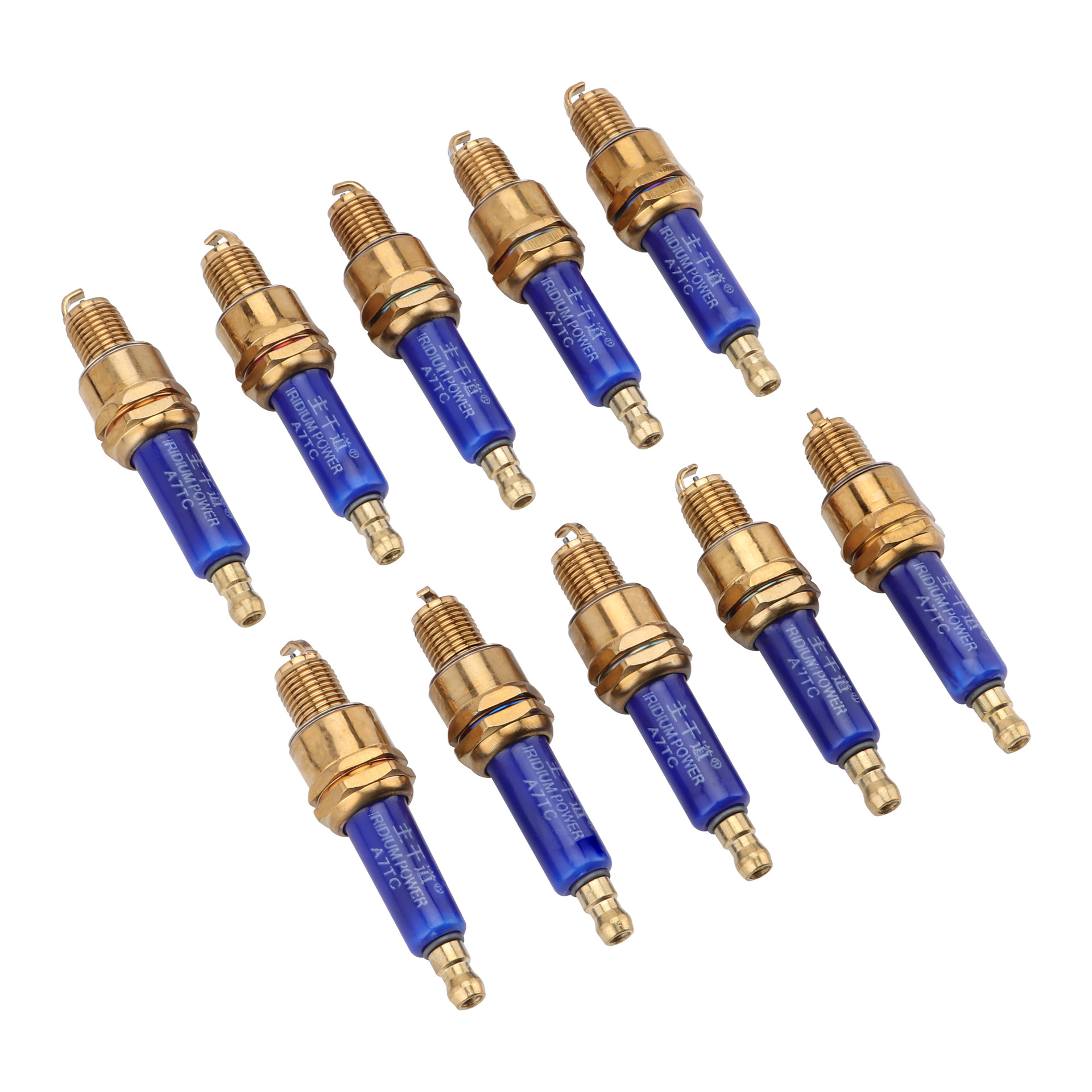 10 single-claw A7TC iridium spark plugs in a box to replace 110cc 125cc 140cc ATV motorcycles