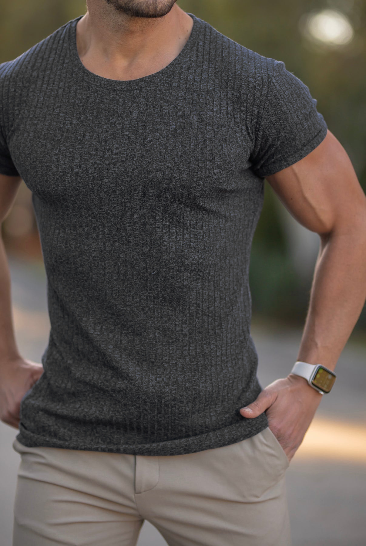 Men's Solid Color Simple Style Round Neck Short Sleeve Regular Fit Men's T-shirt display picture 18