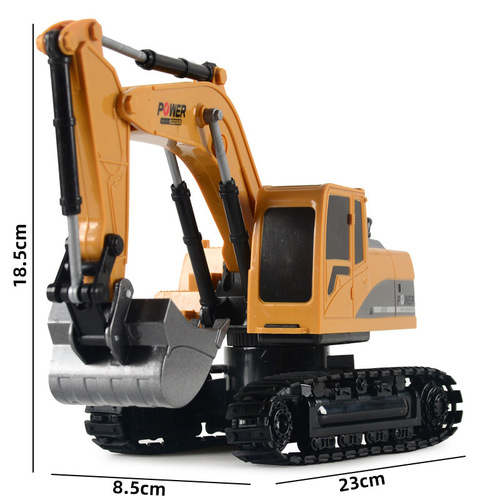 Cross-border six-way alloy remote control excavator children's toys electric sound and light simulation engineering vehicle excavator model toy
