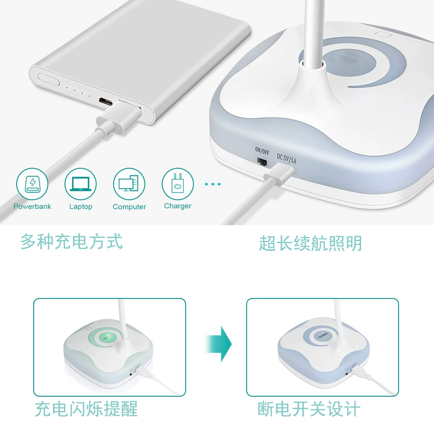 Reading for students, creative table lamp, touch switch key, LED night light for bed, eyes protection, (Physicals)