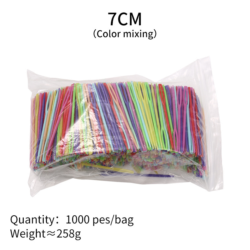 Agujas de coser a mano de plástico de color, hilo de lana, herramientas de tejido de bricolaje hechas a mano, agujas de ojos grandes, agujas de seguridad para niños, agujas de plástico bordadas