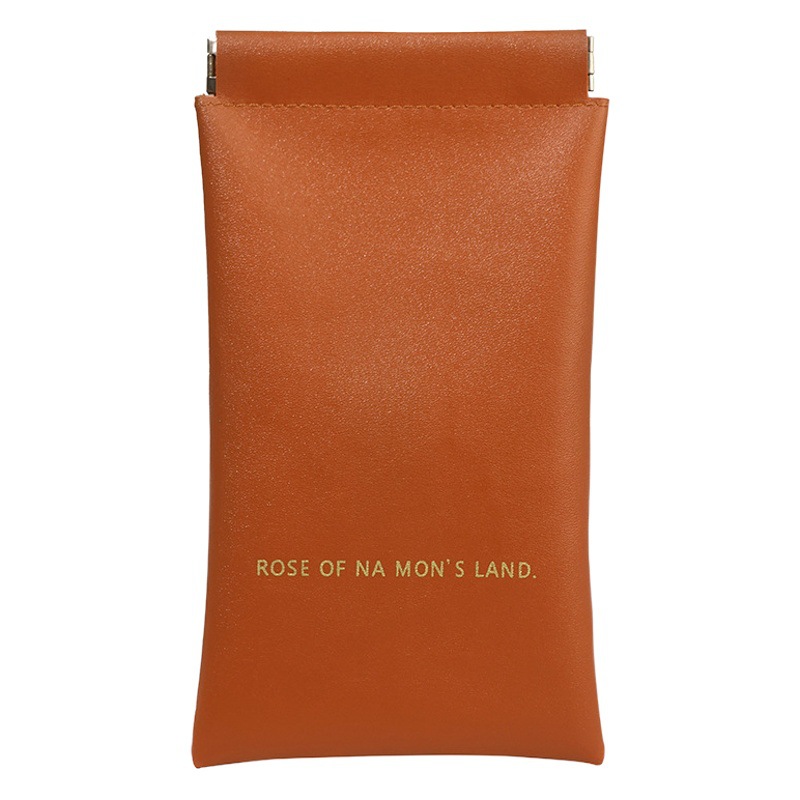Nueva bolsa de gafas de cuero al por mayor gafas de sol cubierta de almacenamiento metralla boca automática cerrada gafas bolsa de almacenamiento