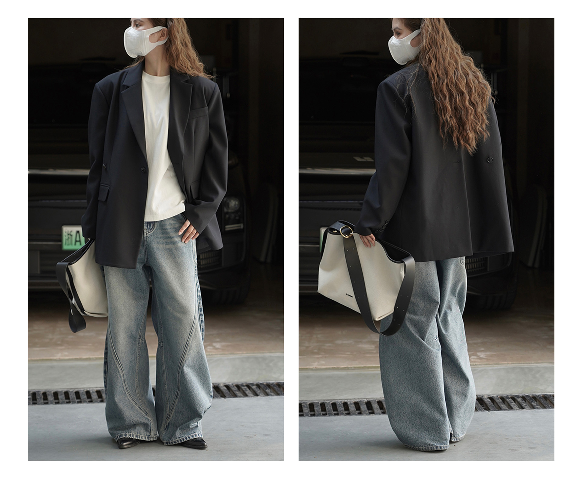 Xuman's New Winter Korean-style Fashionable Design Jacket With Diagonal Placket Back Slit, Loose Fit, Elegant And_ecoleips.com