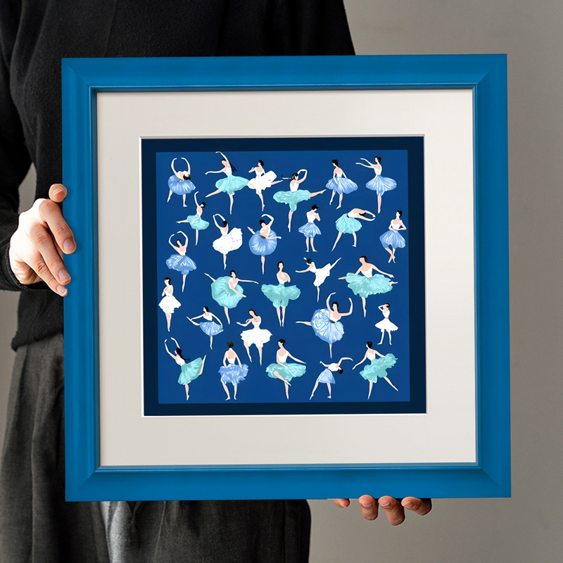 Cross-Border Etys Solid Wood Picture Frame Empty Frame Klein Blue Double-Layer Beveled Modern Art Photo Frame Oil Painting Outer Frame Wholesale