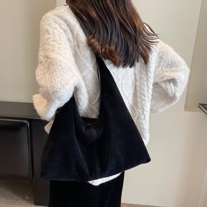 Bolso Tote de Gamuza de Cuero PU, Gran Capacidad, Cierre con Cremallera, para Viajes y Uso Casual