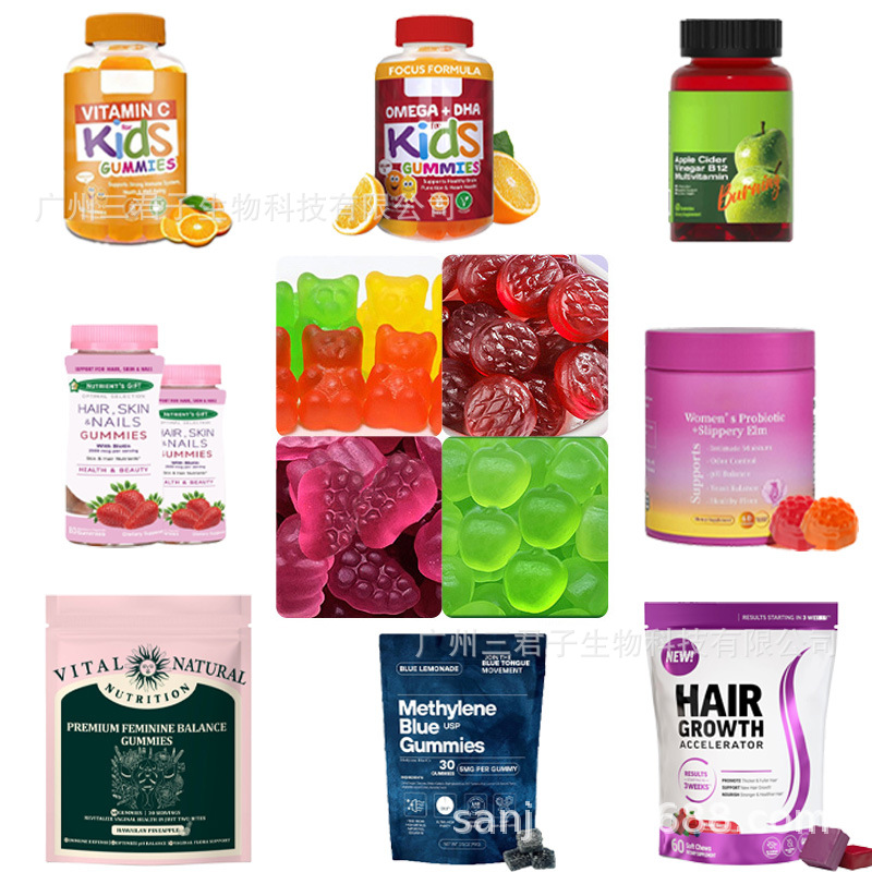 现货跨境爆款 益生菌维生素软糖膳食补充剂水果软糖海藻软糖支O E