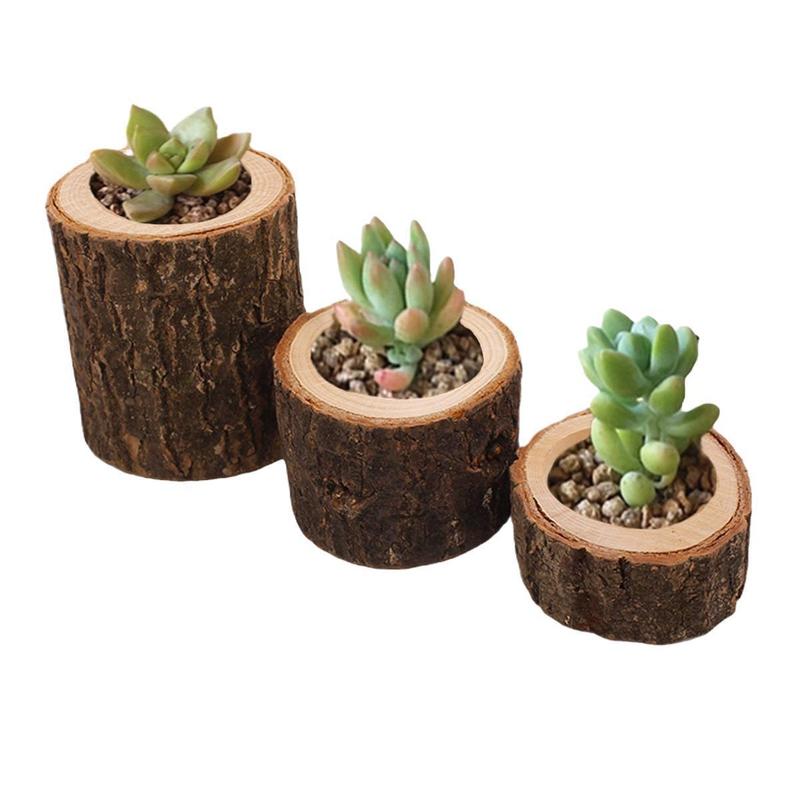 クロスボーダー木製工芸品ミニ燭台木製原木植木鉢客間飾りデスクトップオフィス杭|undefined