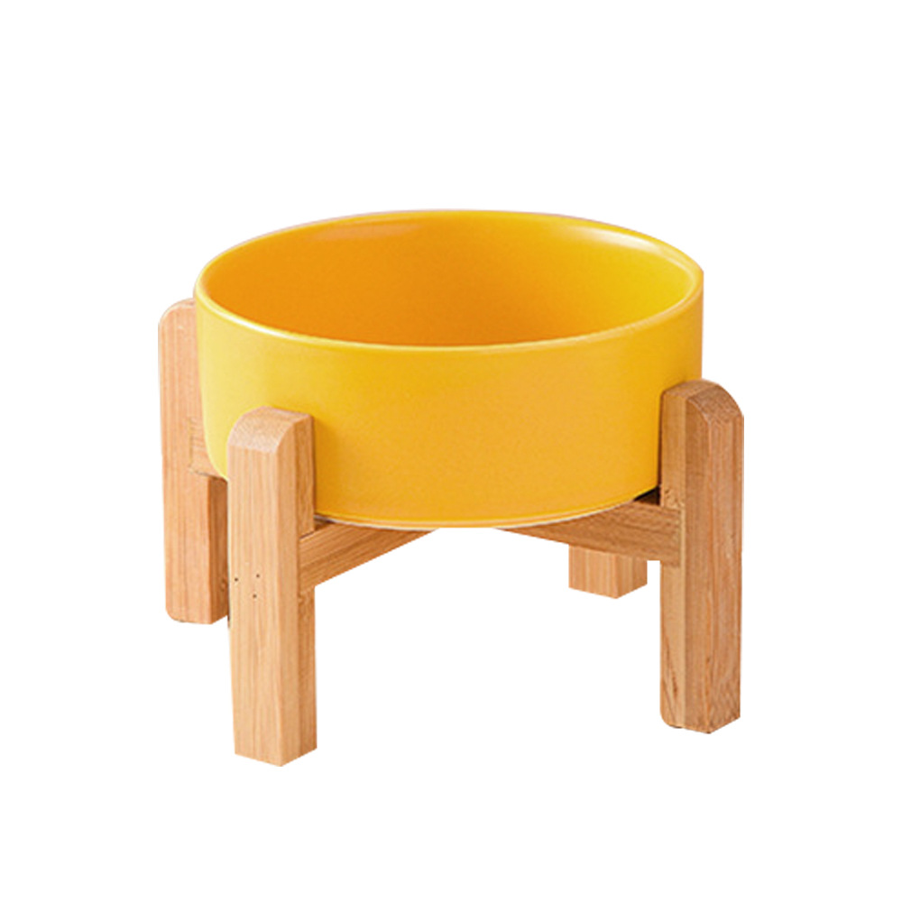 Tazón para perros de Amazon transfronterizo Tazón de arroz de mármol para gatos Marco de madera de bambú de patas altas Tazón para beber Tazón para comida para gatos Tazón para gatos Cerámica