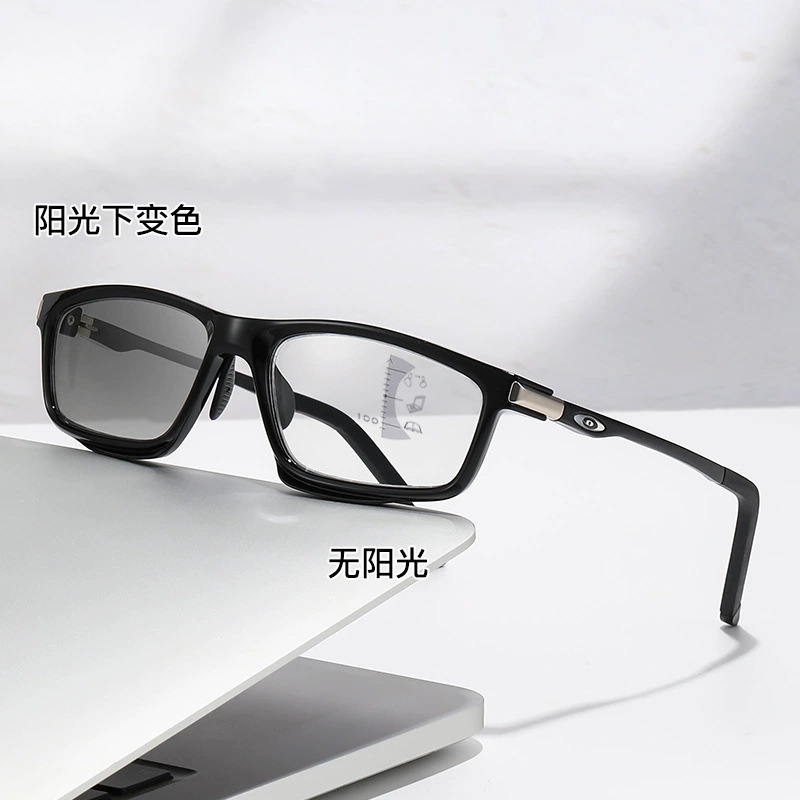 Deportes al aire libre multifocal fotosensible gafas de prescripción de color anti-luz azul para ver cerca y lejos anti-deslizamiento gafas de prescripción