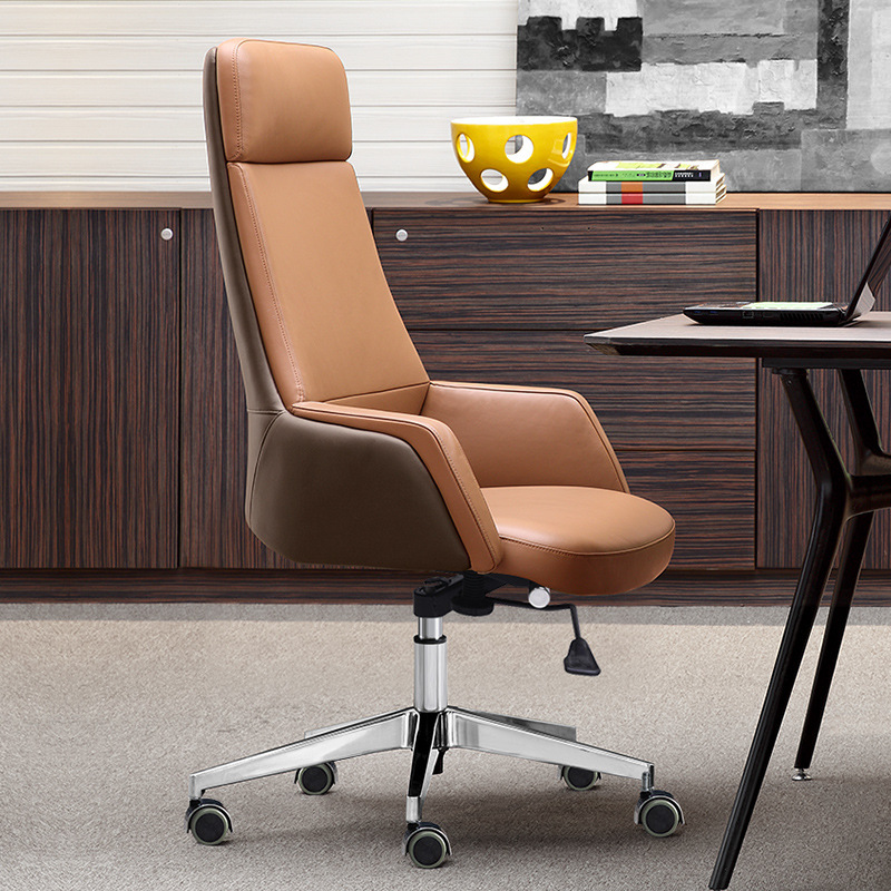Computer Chair Home Comfortable Sedentary Office Chair Simple Swivel Chair Leather Chair Executive Chair Boss Chair Leisure Chair