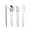 Silica gel set stainless steel, handheld tableware for elementary school students, 3 piece set