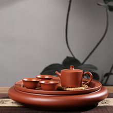 潮州朱泥全手汉瓦壶大口三杯功夫小茶壶纯手工中式全手工复古茶壶