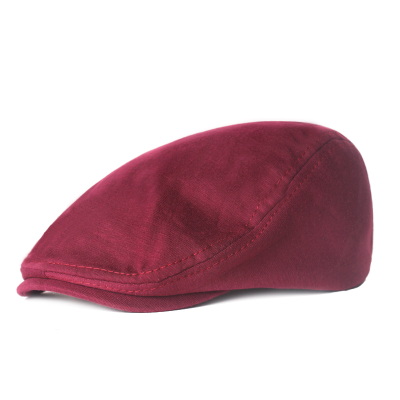 Unisex Solid color simple wool cap men and women's forward hat beret_voghion.com