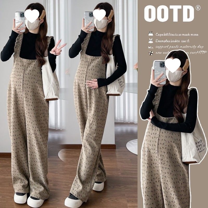 Maternity Overalls Spring and Autumn Petite Autumn and Winter Outerwear 2025 New Fashion Stylish Loose Casual Two-Piece Set
