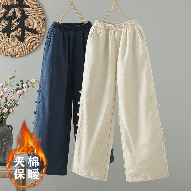 Keep warm winter quilted trousers, oversize, elastic waist
