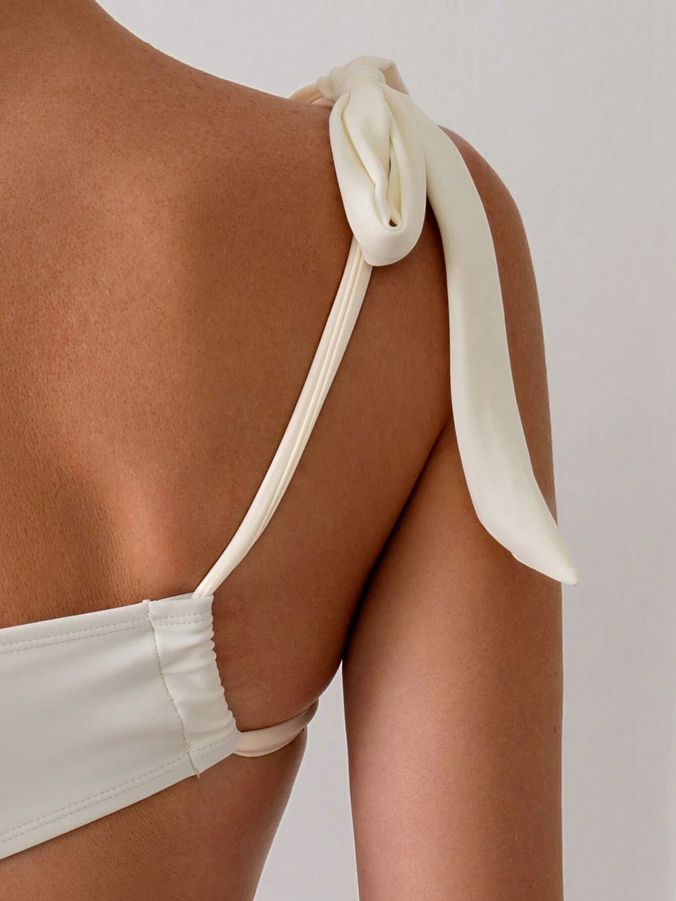 One-pieces Tops Type 2 Pieces Set Quantity Swimming Occasion Oblique collar Neckline Women's Sexy Solid Color Solid Color 2 Pieces Set One Piece Swimwear