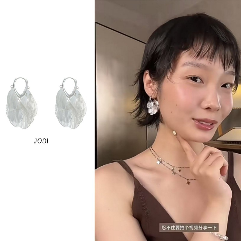 镂空蝶翼流苏耳环女耳扣轻奢小众高级感耳环2025新款气质耳饰品|undefined