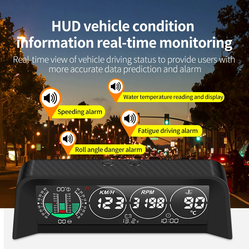 HUD-дисплей автомобиля Head-Up Display, OBD, скорость автомобиля, RPM, температура воды, время, напряжение, уровень, метр, интеллектуальный