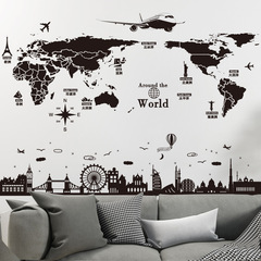 3D Stereo Wallpaper Map for Dorm Room Decoration, Nordic Style Self-Adhesive Creative Personalized Bedroom Background Wall Sticker