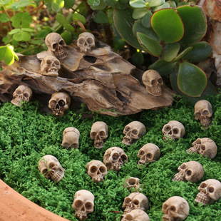 Amazon Dwarf Miniature Skull Set 20 Halloween Decorations Halloween Atmosphere Ornaments Flower Pot Paving Stones