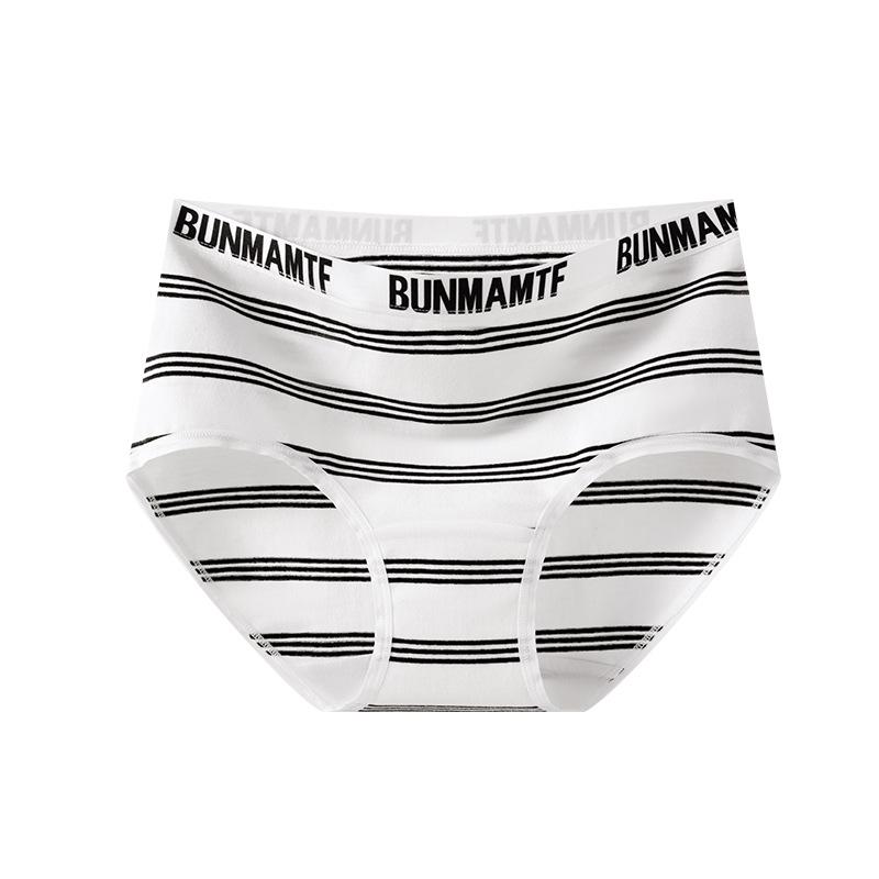 La promoción principal es la ropa interior de cintura media de niña de algodón de estilo deportivo a rayas estilo ins