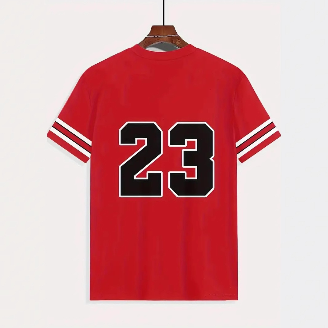 Deportes malla suelta manga corta cuello redondo camiseta baloncesto No. 23 impresión 3D fábrica ventas directas AliExpress transfronterizo