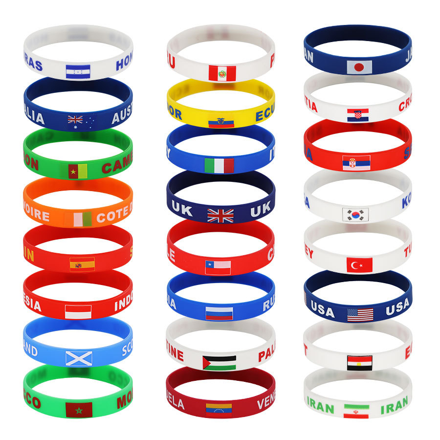 Bandera de silicona Bracelet Copa del Mundo Bracelet Bandera de silicona Bracelet Copa del Mundo Bracelet Bandera de silicona Bracelet Mundo
