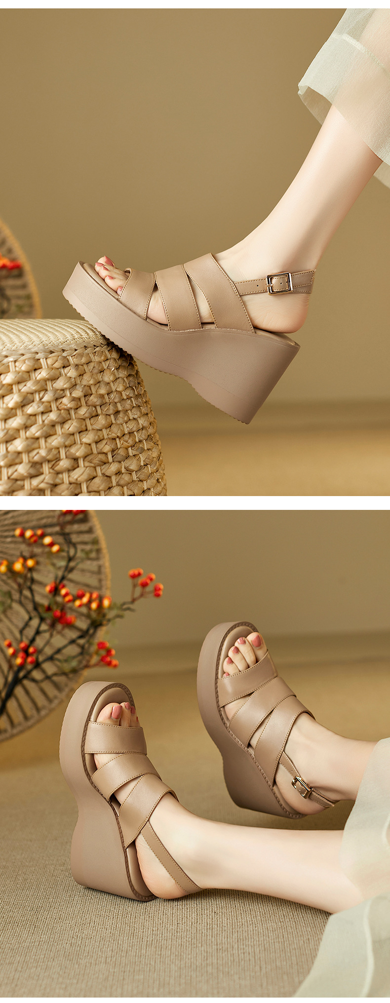 Sandal cao gót nữ hở mũi phong cách Anh quốc, đế xuồng platform, gót 9 cm — màu đen, màu mơ chi tiết 6