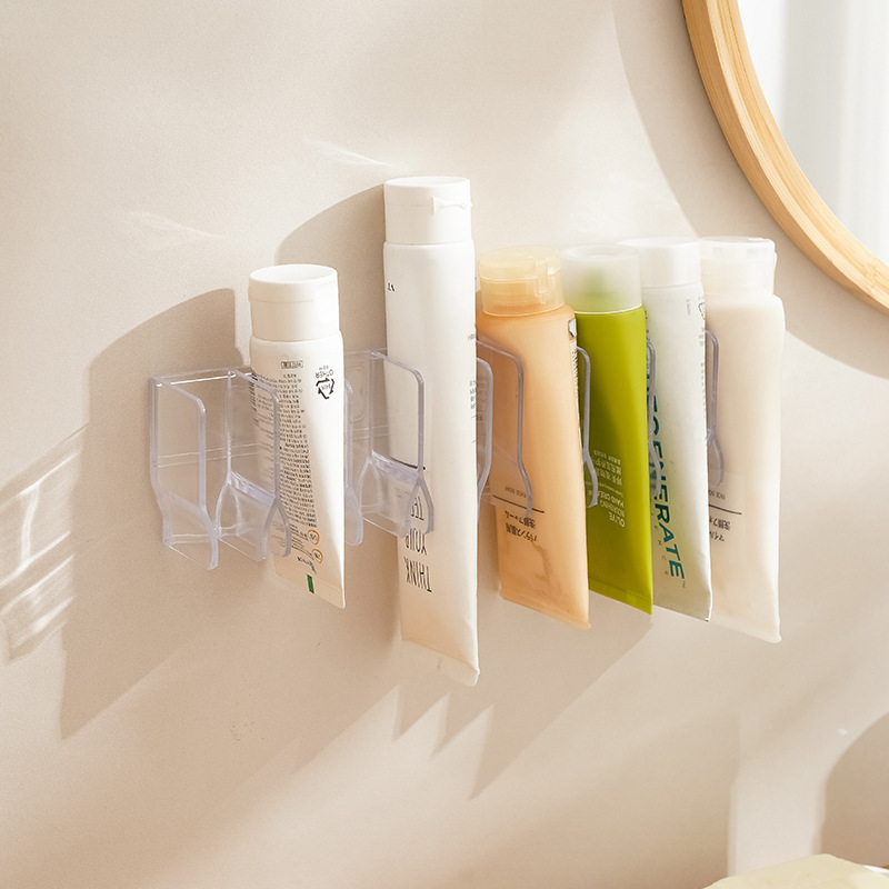 牙膏置物架免打孔壁挂式挤牙膏洗面奶浴室卫生间墙上水固定器