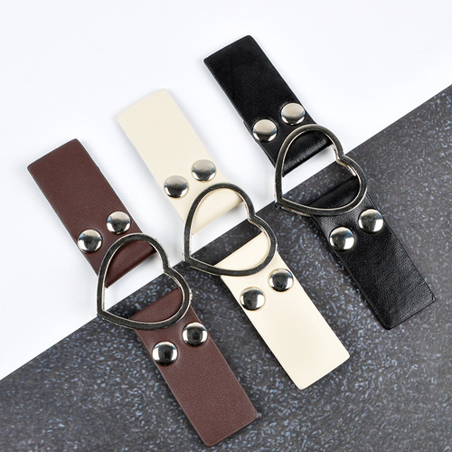 2Pcs Diy fashion coat jacket leather button for fur adornment trench coat buckles love PU leather clothing accessories buttons