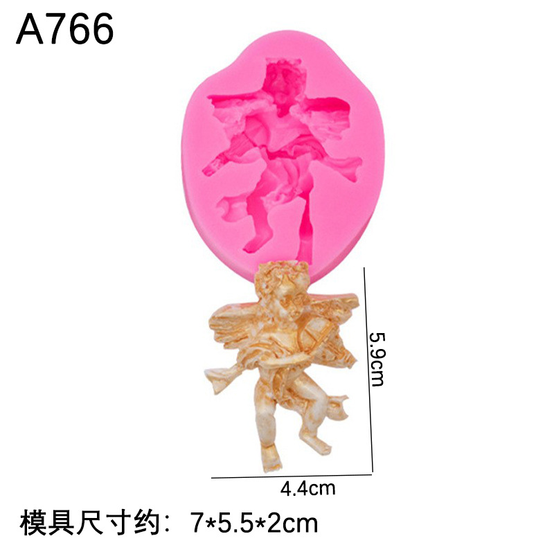 Ángel molde de silicona con alas pastel hornear decoración chocolate fondant molde epoxi arcilla cerámica suave