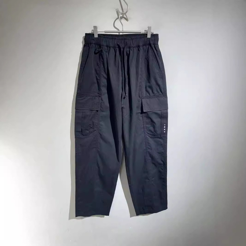 European Marni Extended Leg Large Straight Tube Zipper Closure Tooling Designer Casual Pants High Set Men's Tooling Pants