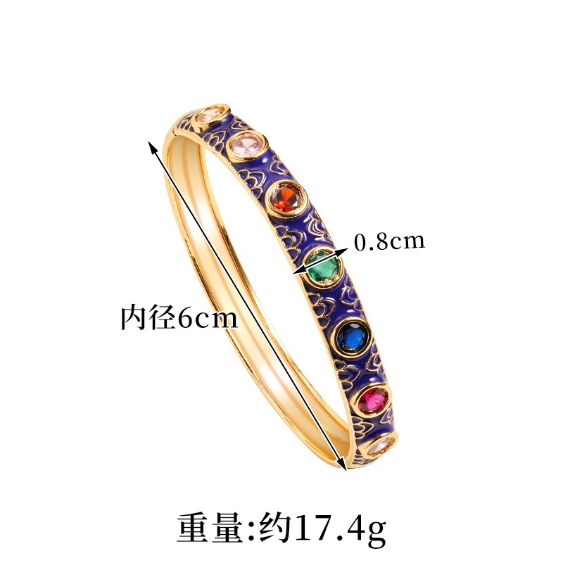 Nuevo producto Gufasha pulsera de oro de zinc de color de zirconio, anillo de oro de 18 quilates galvanizado, joyas de mano transfronterizas de mujeres europeas y estadounidenses