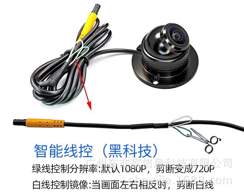 190-Degree Ultra-Wide-Angle, Universally Adjustable, Vehicle-Mounted Ahd High-Definition Full-Color 1080P Night Vision Fisheye Blind Spot Camera Lens