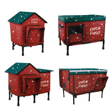 户外加热猫屋保暖四季通用遮阳防风猫窝可折叠猫别墅定制加热屋